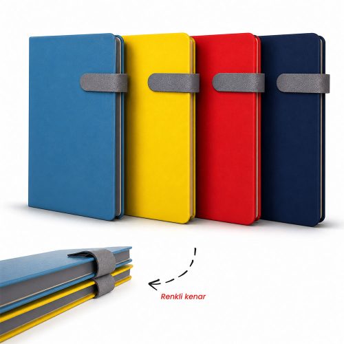 Termo Deri Kenarları Boyalı ve Mıknatıslı Defter Termo Deri Kenarları Boyalı ve Mıknatıslı Defter